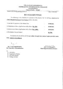 Revaluation Notice For B.Tech., VIII-Semester (VR17) Regular Exams ...